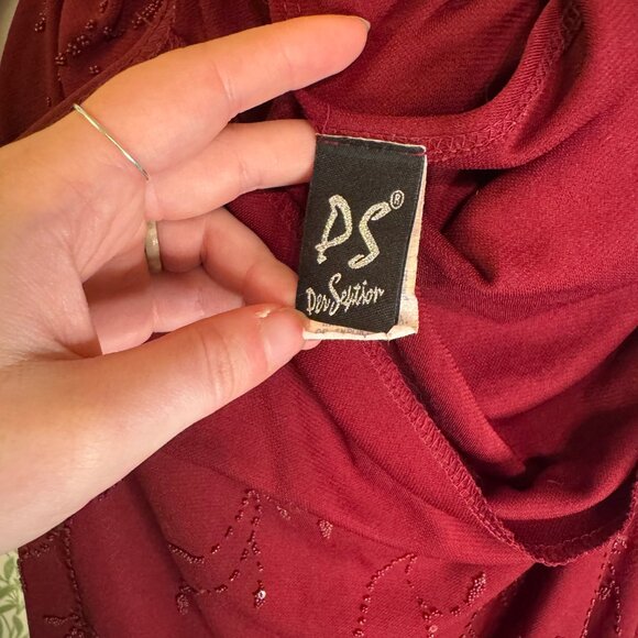 Vintage (90s) Per Seption Burgundy Beaded Evening Gown - Size Small - Picture 6 of 7